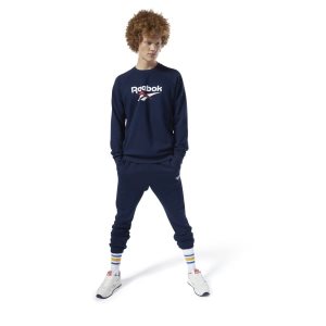 Bluza Męskie Reebok Classic Vector Crew Granatowe PL 81EGISK